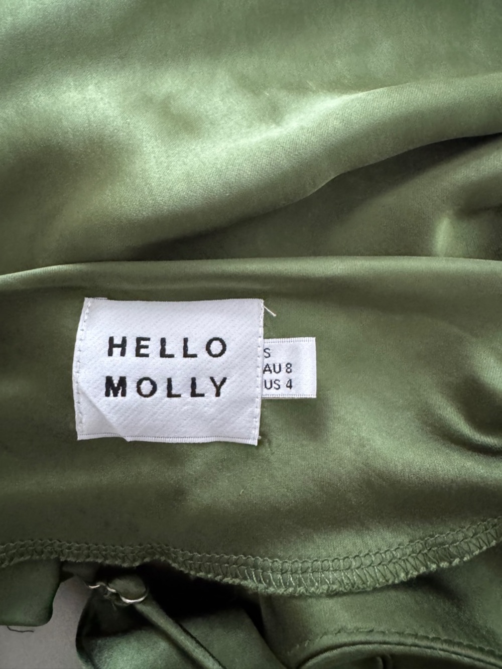 Hello Molly ATHENIAN SATIN MAXI DRESS OLIVE - Picture 4 of 5